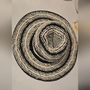 Zara Black and White Braided Hat